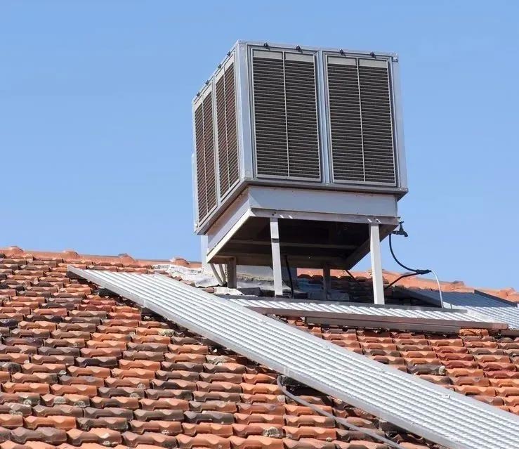 a large air conditioner on a roof